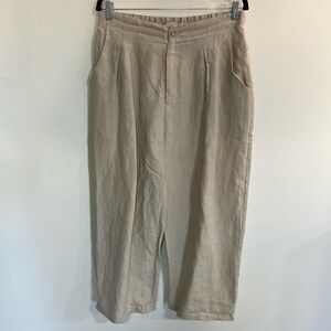 7115 by Szeki Linen Wide Leg Cropped Pants